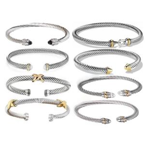 Dy Bracelet Designer Fashion Bracelet de câble vintage 925 Bracelet en or argenté Bracelet Bangle Designer juif pour femmes hommes 20 Options Desi unx