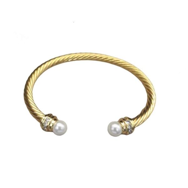 Dy Pulsera Diseñador Moda de lujo Mujer Calidad original DY Twisted Classic Pulseras de lujo Joyería Oro Plata Perla Cruz Diamante Cadera Fiesta caliente Regalo de boda