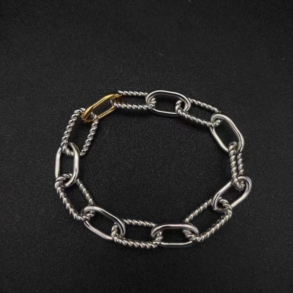 DY Cercle Lien Chaîne Charme Bracelet De Créateur Pour Femmes Chaînes Cubaines Diamants Mode Rétro Luxe Fête Anniversaire Bijoux Amour Cadeau Populaire En Europe Et En Amérique TT