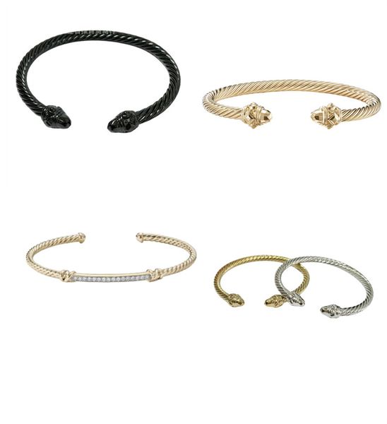 DY Design Vintage bijoux nouveau classique 925 argent torsadé manchette Bracelet charmant hommes Bracelet métal crochet fil femmes exquis bijoux accessoires de mode