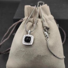 DY Designer Diamond Chain Luxury Pendentif Colliers pour femme multicolore 925 Sterling Silver Square Cross Marque de mode Dy Collier Couple Nouvel An Bijoux cadeaux