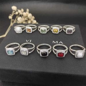 DY Designer Vente chaude Bande Anneaux Femmes Luxe Twisted Deux Couleurs Croix Perles Vintage Bague 925 Sterling Argent Dy Diamant De Mariage Bijoux De Mode Cadeau9DI5