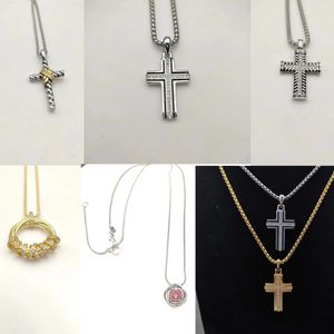 Collier de créateur de dy cross diamants anneaux Pendant pour hommes femmes bijoux de mode personnalisés argent 925 Colliers de dy classique en argent en or