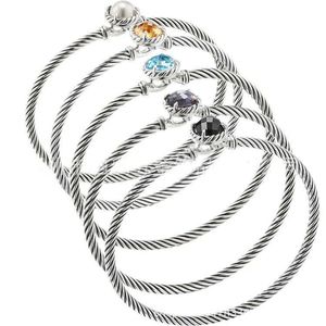 DY Designer Perles Tête Ronde Bracelets De Charme Pour Femmes Hommes Mode Polyvalent Fil Torsadé Plaqué Or 18 Carats Bracelet De Diamant Multicolore Bijoux De Luxe Avec Boîte