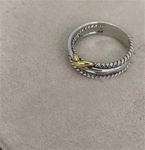 Dy Designer Ring Jewelry femme Grande dame Dy pour hommes non ternisses sier vintage anniversaire de mariage présente les anneaux d'or plaqués ZH144 E4