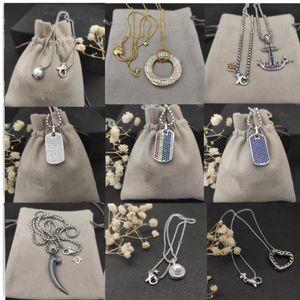 Dy Designer met doos Dames hanger kettingen Klassiek Heren Diamant Vintage Scheepsanker Hartvormige ketting Lengte 45 cm-90 cm Sieraden Kerstcadeaus