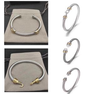 Dy Diamond armband kabel armbanden dy pulsera sieraden voor vrouwen mannen sier gouden parelhoofd x vormige manchet armband fahion sieraden voor kerstcadeau 5 mm