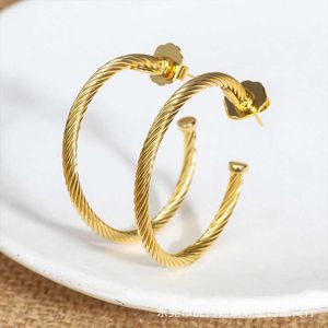 DY Boucles d'oreilles Designer Bijoux classiques Bijoux de charme de mode Dy mode vente chaude fileté grand cercle tempérament boucles d'oreilles polyvalentes bijoux cadeau de Noël