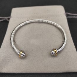 Dy modeontwerper armband vintage zilveren gedraaide kabelarmbanden voor vrouwen trendy klassieke hoge kwaliteit herenarmband ontwerper vaderdagcadeau zh151 B4