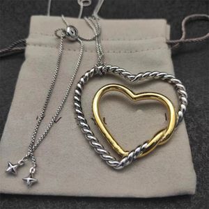 DY Coeur Pendentif Designer Colliers pour Femmes 925 Sterling Argent Homme Populaire en Europe Amérique Couples Rétro Madison Chaîne Or dy Collier fête bijoux cadeaux