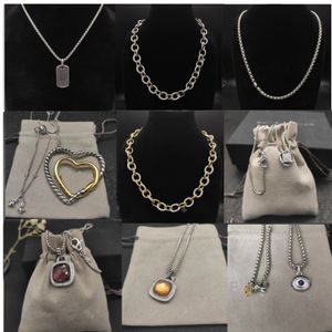 DY Heart Hanger Designer Sterling Sier voor vrouwen Man Populair in Europa Amerika Paren Retro Madison Chain Gold Dy Ketting Sieraden Geschenken met doos