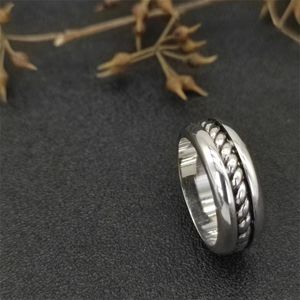 DY Hot vente bande anneaux torsadés deux couleurs croix perles bague de créateur pour les femmes mode 925 en argent sterling Vintage dy bijoux de luxe diamant cadeau de mariage