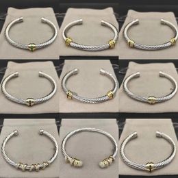 DY luxe concepteur charme exquis Premium torsadé perle tête multi couleur diamant mode Bracelets torsadé X torsion bijoux Fema