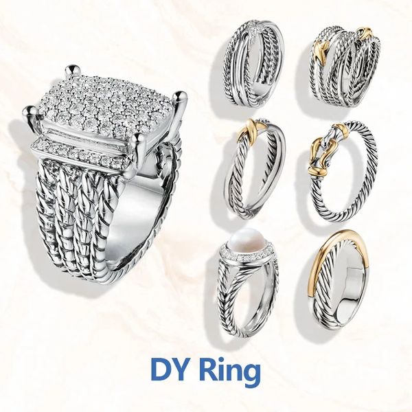 DY – bague de mariage personnalisée en diamant pour femmes, en argent Sterling 925, à la mode, de luxe, de styliste, bijoux, cadeau pour hommes