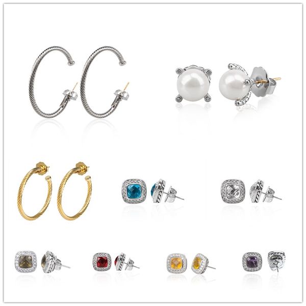 DY rétro torsadé boucle d'oreille designer oreille stud pour femme homme luxe élégant 925 argent aiguille 18 carats plaqué or vente chaude boucles d'oreilles cadeau de mariage bijoux de marque