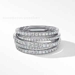 DY Ring Designer Classic Jewelry Charm bijoux bague Dy 925 Sterling Silver Multi couches Zircon cadeaux de Noël accessoires de haute qualité