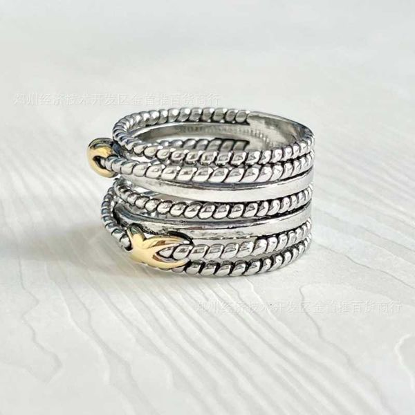 DY Ring Designer Bijoux classiques Mode Charm Bijoux femmes bague en argent sterling 925 multicouche torsadé fil anneau cadeaux de Noël bijoux accessoires de luxe