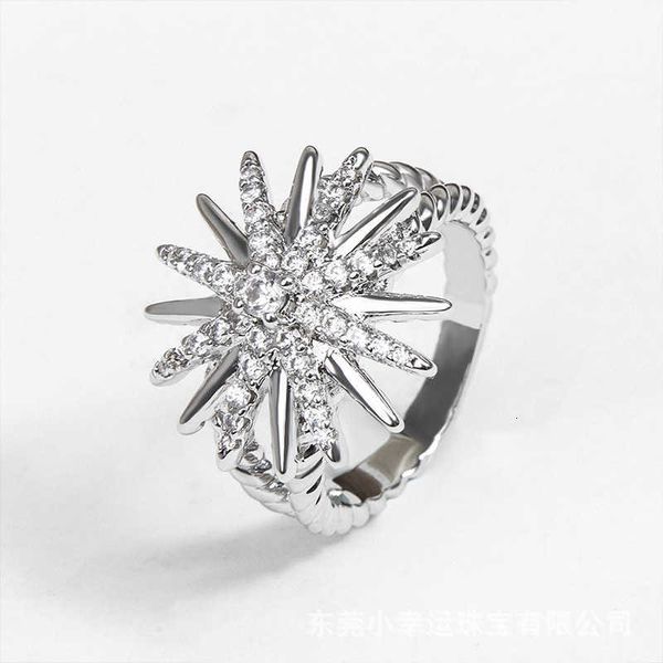 DY Ring Designer Bijoux de luxe Top bijoux bague populaire classique tournesol plein d'imitation diamant étoiles style simple accessoires bague pour femmes cadeau de Noël