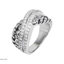 Dy Ring Top Kwaliteit 24SS Fashion David Yurma Jewelry Designer Rings For Women Davids Popular X Cross Set Zirkon Imitatie Classic Hot Selling Ring Accessoire 758