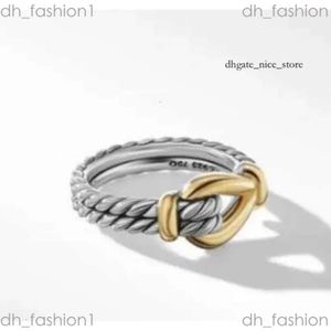 Dy Ring Top Quality Rings Twisted Femmes Traided Designer Men Bijoux de mode pour Cross Classic Copper Ring Vintage X Giftary Engagement Anniversary 100 324