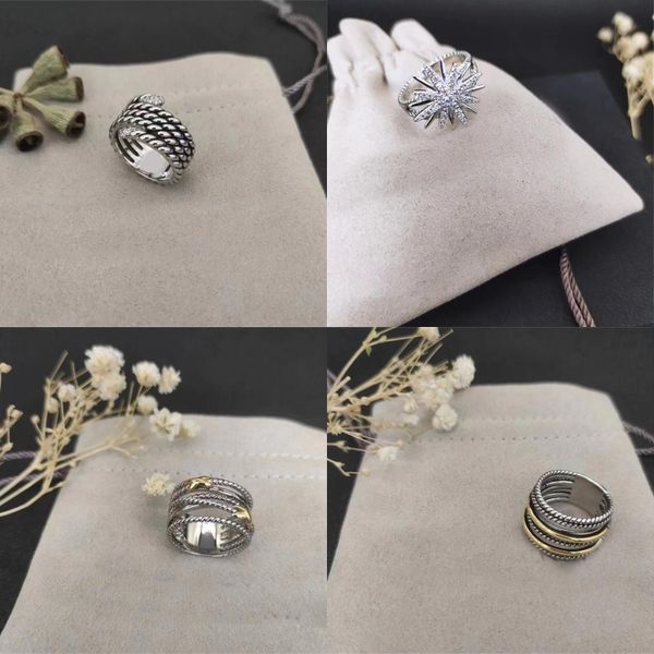 Dy anillos joyería mujer diseñador anillo de compromiso para hombres no deslustrado chapado en oro brillante anillo de diamante bling moda de lujo bague minimalista zh147 E4
