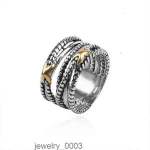 DY Ringen Twisted Vrouwen Gevlochten Designer Mannen Mode-sieraden voor Cross Klassieke Koperen Ring Draad Vintage X Engagement Anniversary Gift BMO0