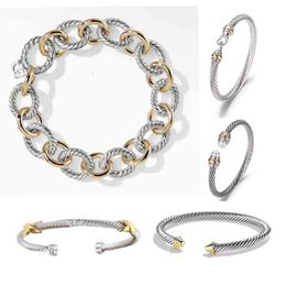 Dy Twisted Bracelet Classic Luxury armbanden Designer voor vrouwen mode sieraden goud zilveren parel cross diamant heup hip hip bruiloft cadeau groothandel 7onv