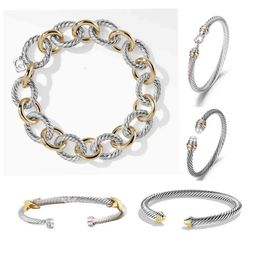 DY bracelet torsadé bracelets de luxe classiques designer pour femmes bijoux de mode or argent perle croix diamant hanche bijoux chauds fête cadeau de mariage