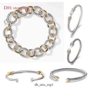 Dy Twisted Bracelet Classic Luxury Bracelets Designer Fomen Women Jewelry Fashion Gold Silver Pearl Cross Diamond Hip Hot Jewelry Party Wedding Gift Wholesale 6164