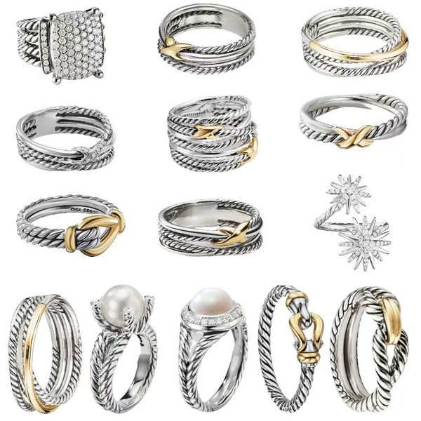 Envío gratis dy anillo retorcido para mujeres 1: 1 anillos de boda de alta calidad colección de cable colección de cable vintage