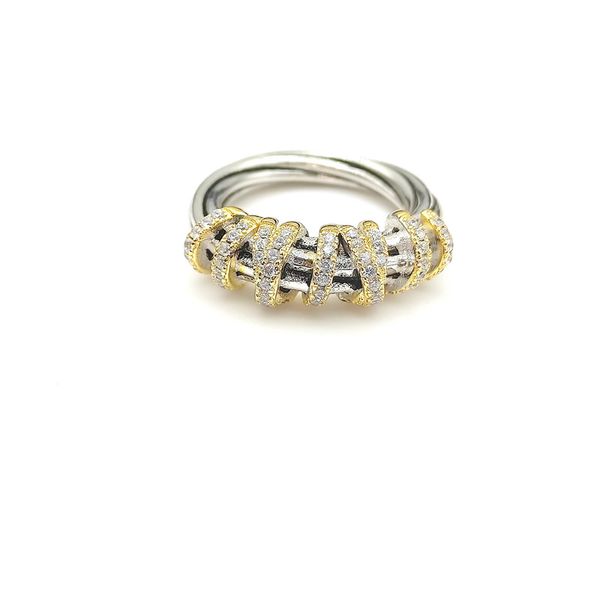 DY Twisted Vintage Band Designer Anneaux avec diamants 925 Sterling Silver Tournesol Mode 14k Plaqué Or Fiançailles Mariage Gemstone Bague Bijoux Cadeau