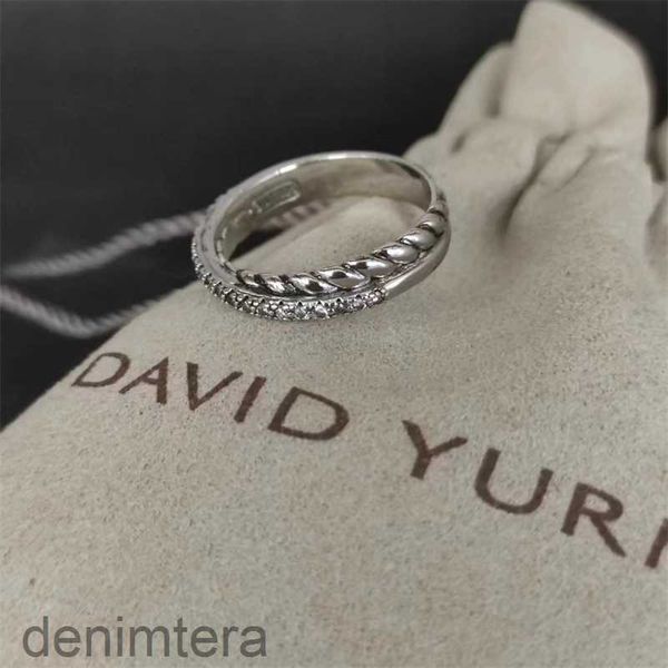 Dy Twisted Vintage Band Diseñador Anillos de boda para mujeres Regalo Diamantes Plata de ley 925 Dy Anillo Hombres Moda personalizada Chapado en oro de 14 k Joyería de compromiso QAH1