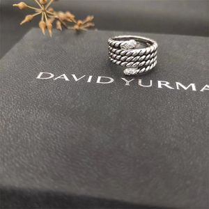 DY Vintage bande designer anneaux de mariage pour femmes hommes cadeau diamants 925 en argent sterling mode 14k plaqué or personnalité fiançailles luxe bague bijoux