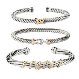 Dy Womens Bracelet Bracelet 1 Série de câbles de la station de haute qualité Rétro Retro Ring Pendant Punk Jewelry 240115