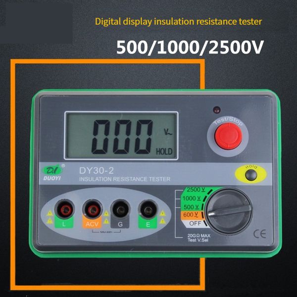 DY30-2 testeur de compteur de résistance d'isolement numérique à portée automatique Megometro 2500V 20G Ohm