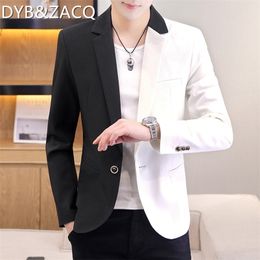 Traje de Color DYBZACQ M-3XL para hombre, traje pequeño de ocio de otoño para club nocturno, chaqueta bonita de tendencia masculina, abrigo ajustado versión coreana 220409