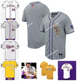 Dylan Crews Paul Skenes Ty Floyd 2024 Maillot de baseball LSU Mikie Mahtook Aaron Hill Jacob Berry Grant Taylor Tre' Morgan Maillots LSU Tigers cousus sur mesure Nouveau