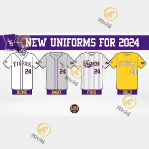 Dylan Crews Paul Skènes Ty Floyd 2024 LSU Baseball Jersey Mikie Mahtook Aaron Hill Jacob Berry Grant Taylor Tre 'Morgan cousu LSU Tigers Jerseys