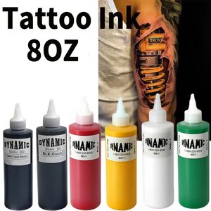 Tinta de tatuaje negra profesional dinámica, pigmento de tatuaje DIY, suministro de práctica, Gel de tatuaje, pigmento de tatuaje de arte corporal, 8OZ BLK 240108