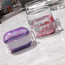 Dynamische watervloeistofzaken voor Airpods 3 Glitter Airpod 1/2 Covers Protector Air Pods Pro Bumper Hard Coque Bluetooth Headset Oortelefoon Cover