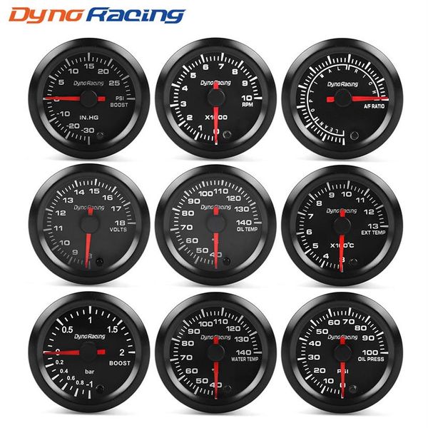 Dynoracing 2 52mm 7 couleurs haute vitesse voiture Boost température de l'eau température de l'huile presse à huile rapport carburant Air voltmètre EGT tachymètre RPM Ga226u