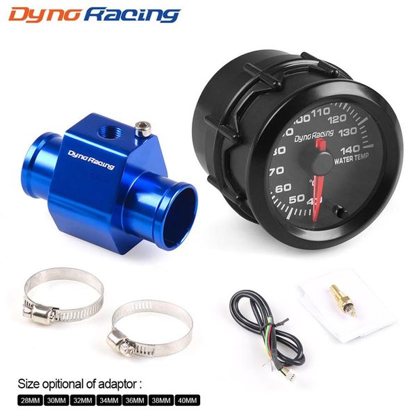 Dynoracing 2 ''52 MM voiture 7 couleurs Led jauge de température de l'eau 40-140 Celsius haute vitesse avec capteur de tuyau de Joint de température de l'eau2557