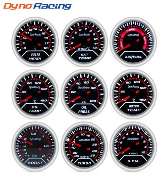 Dynoracing 2quot 52 mm de voiture de boost de boost Barne PSI PSI GAPE TEMPE TEMPLE TEMP TEMP TEMPLE PRESSE PRESSE AIR TACHOMOMOTRE VOLTMETER 5810524