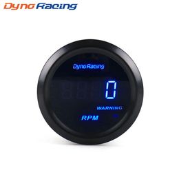 Tachymètre de voiture Dynoracing 2 52mm RPM jauge Tachymètre numérique 0-9000 RPM Bleu Led mètre Car gauge296U