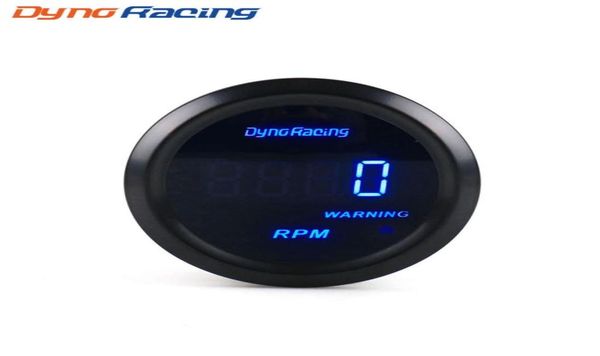 Tachomètre de voiture Dynoracing 2quot 52 mm RPM Tachomètre numérique 09000 RPM METTRE LED bleu jauge 7414186