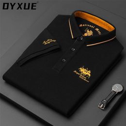 DYXUE marque de luxe de haute qualité Designer 100% coton polos pour hommes été homme chemise à manches courtes vêtements 220716