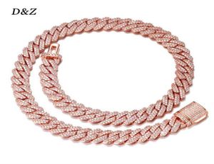 DZ nouveau or 10mm lien cubain collier glacé cubique Zircon 4 broches collier mâle femme bijoux pour cadeau collier de mode X0509256776478