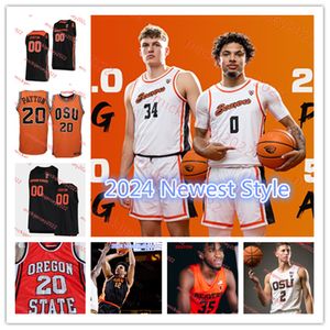 Dzmitry Ryuny Michael Rataj 2024 OSU Jersey de baloncesto Jayden Stevens Felipe Palazzo KC Ibekwe Eric Moreland Gligorije Rakocevic Oregon State Beavers Jerseys