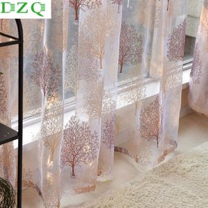 DZQ Moderne Tulle Fenêtre Rideau pour Salon Chambre Cuisine Fenêtre Sheer Rideau Décor À La Maison Voile Rideau Panneau Drapé 210712