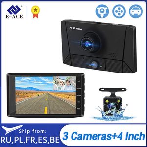 E-ACE Auto DVR 4.0 Inch Cam 3 s Lens Auto Registrar FHD 1080P Video Recorder Ondersteuning Achteraanzicht DVRS Dash Camera